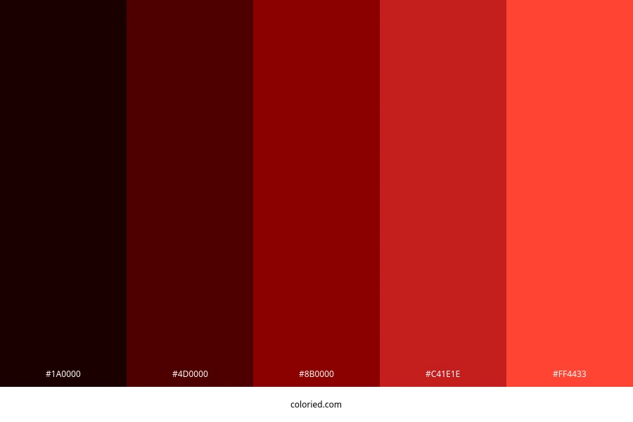 Anger Red Color Palette