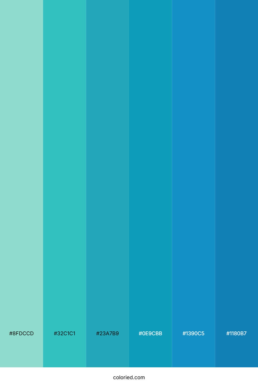 Aqua Blue Gradient Color Palette