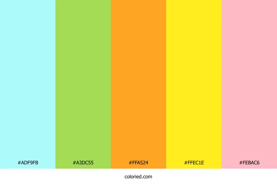 Aqua Lime Sunset Color Palette