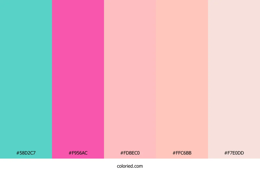 Aqua Pink Coral Color Palette