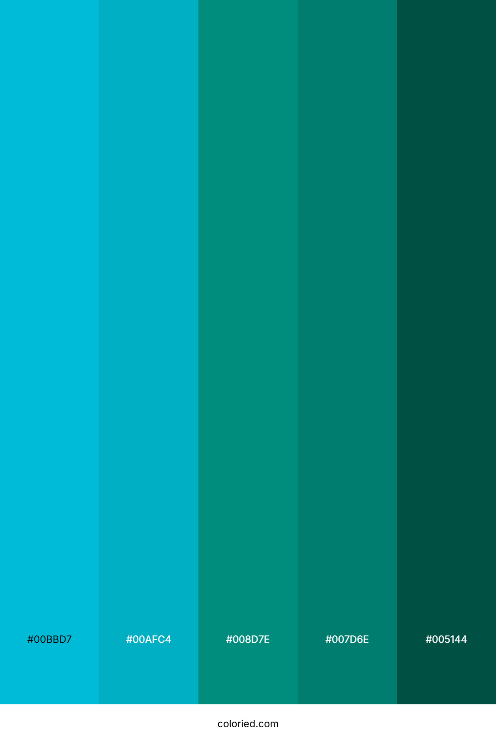 Aqua to Teal Color Palette