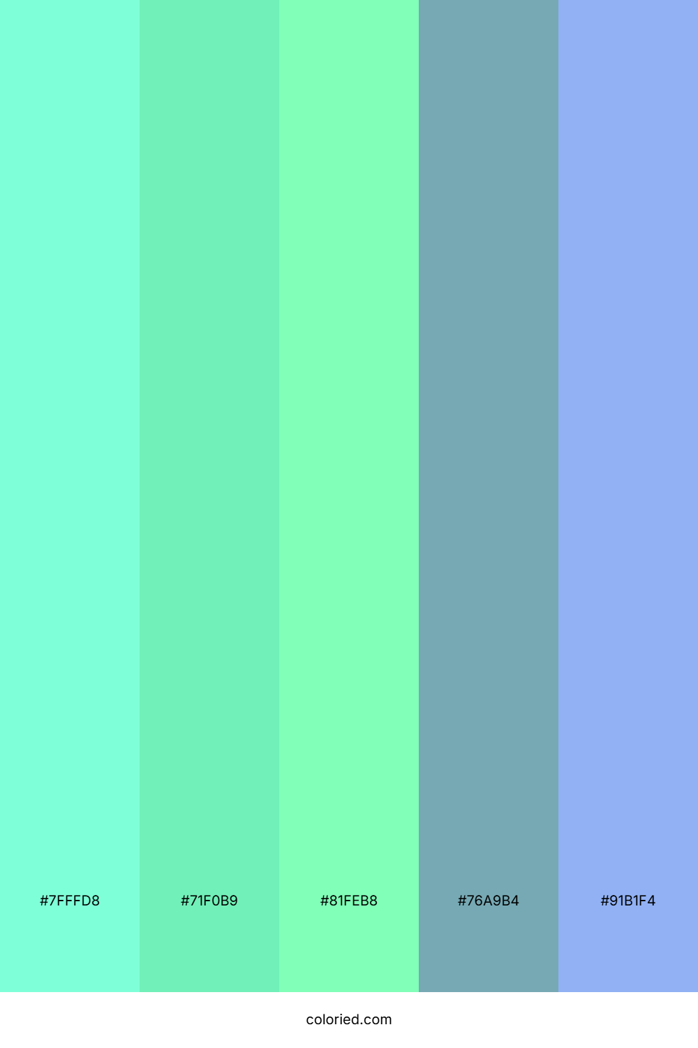 Aquamarine and Sky Blue Color Palette