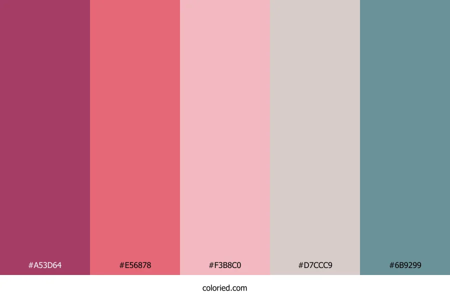Berry Blush Teal Color Palette