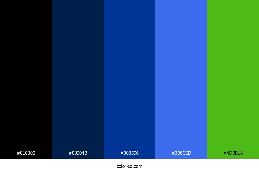 Black and Bright Green Color Palette