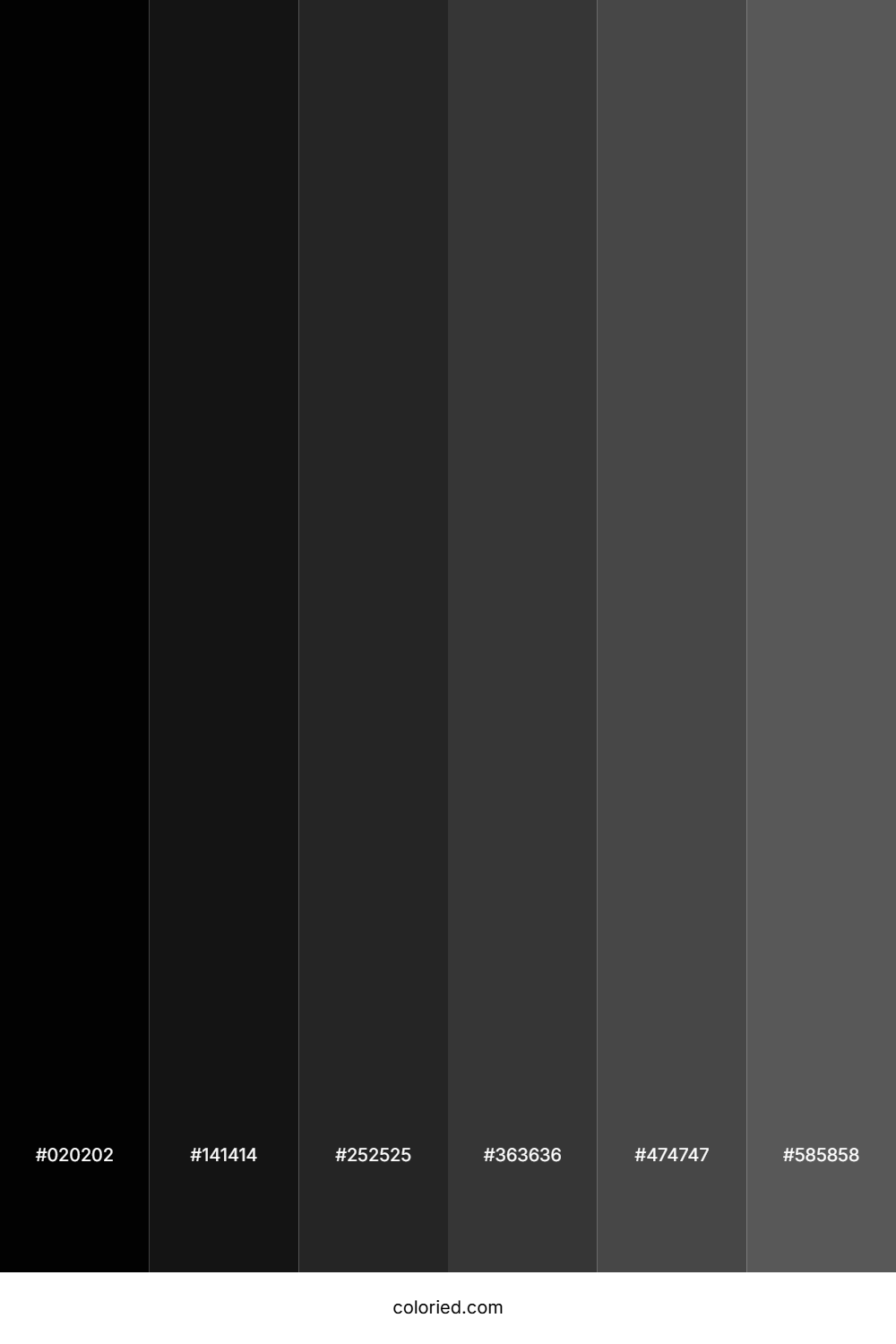 Black and Medium Gray Gradient Color Palette