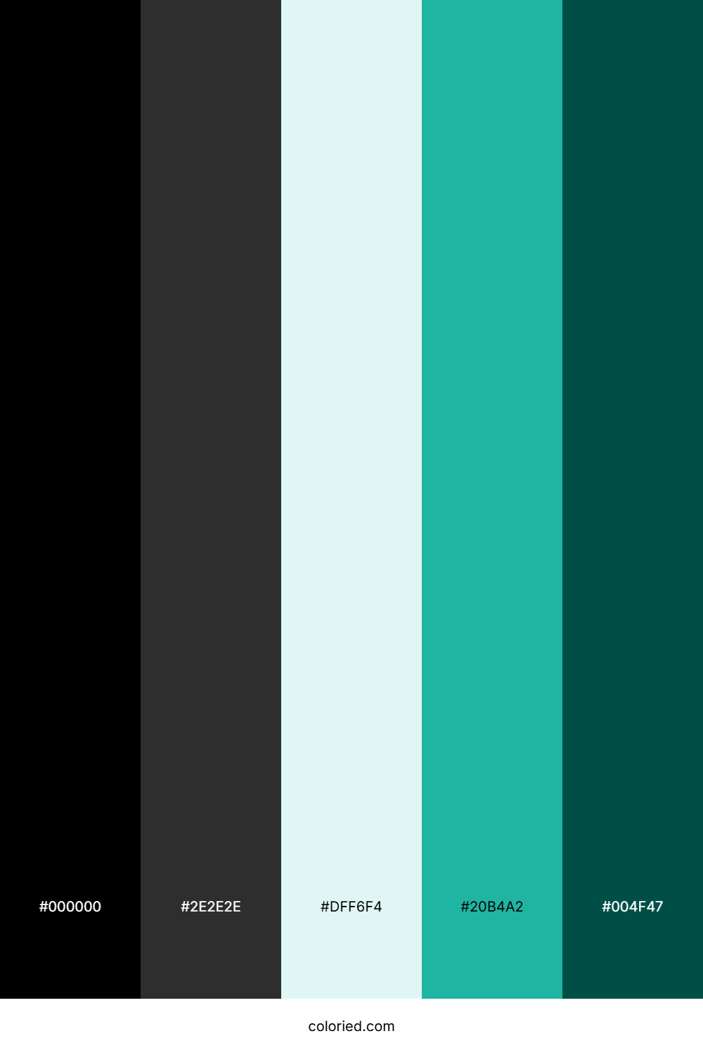 Black and Teal Gradient Color Palette