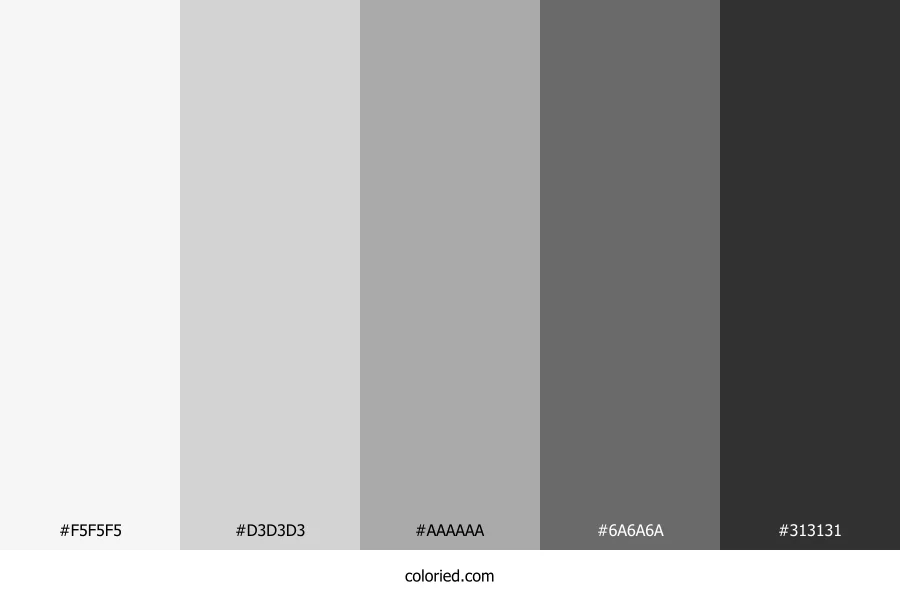 Black and White Gradient Color Palette