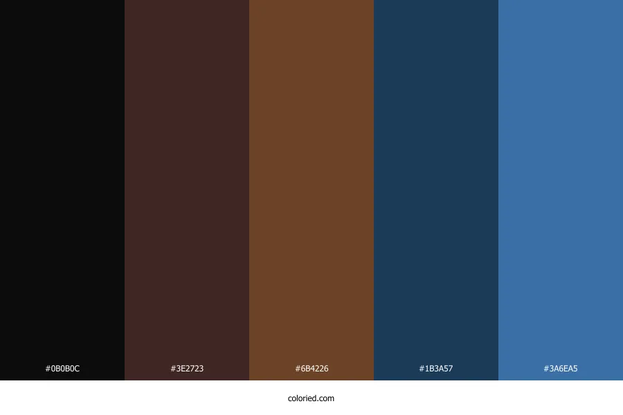 Black Brown and Blue Color Palette