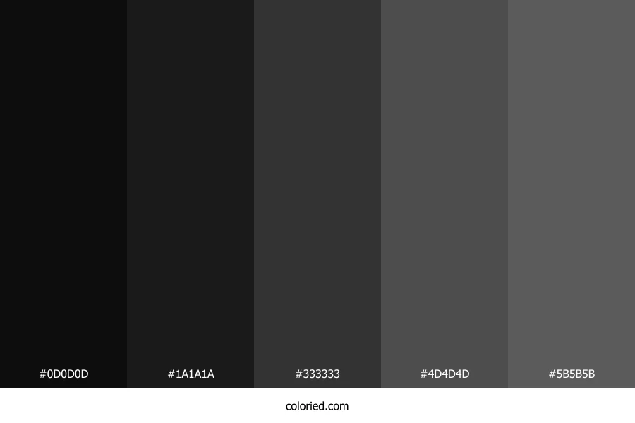 Black Gradient Color Palette