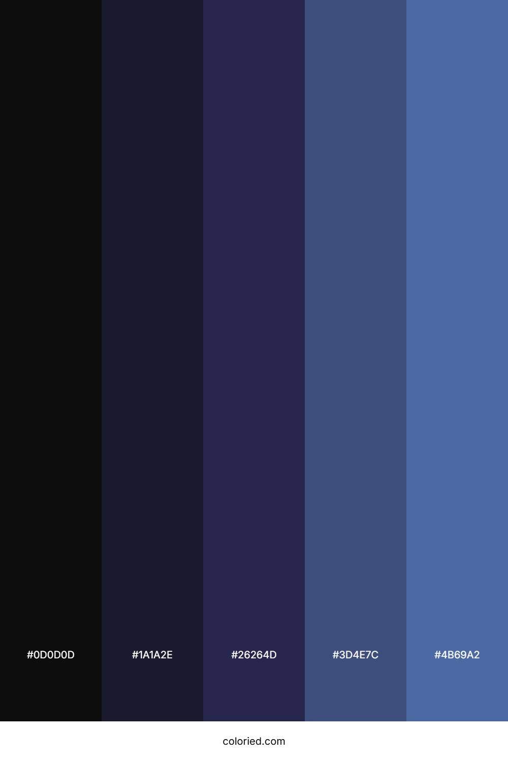 Black to Blue Shades Color Palette