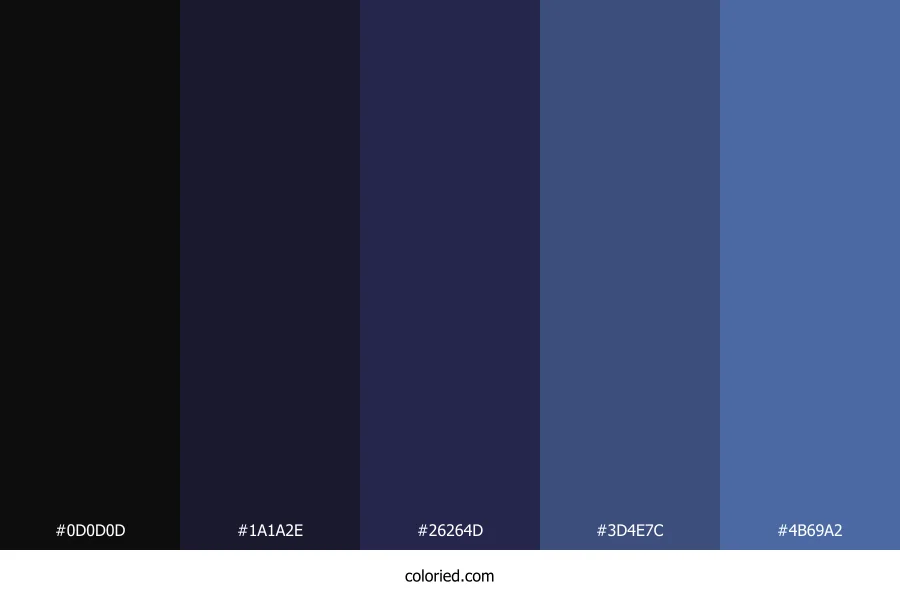 Black to Blue Shades Color Palette