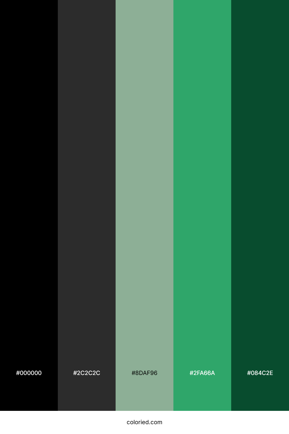 Black to Green Gradient Color Palette