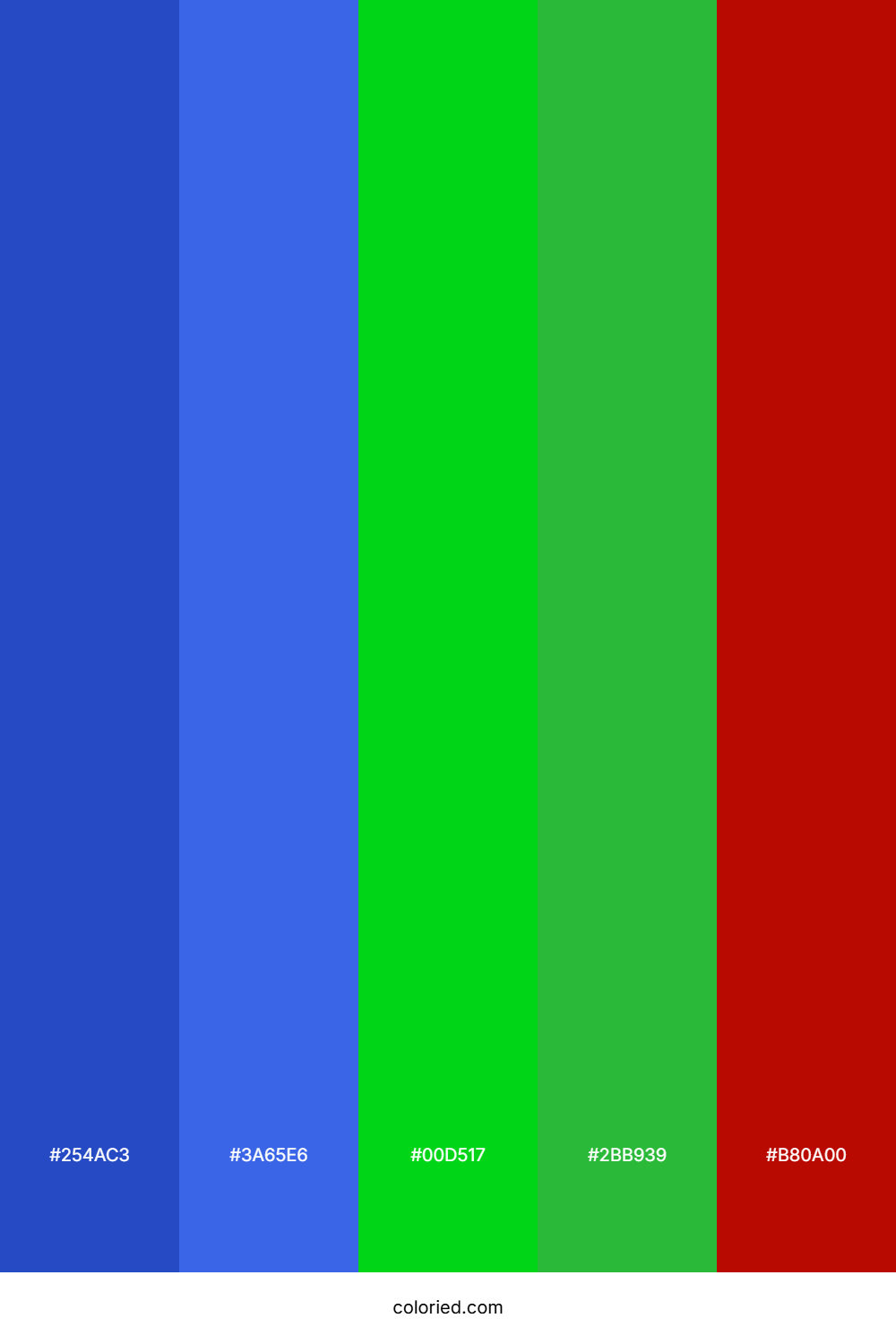 Blue, Green and Red Color Palette