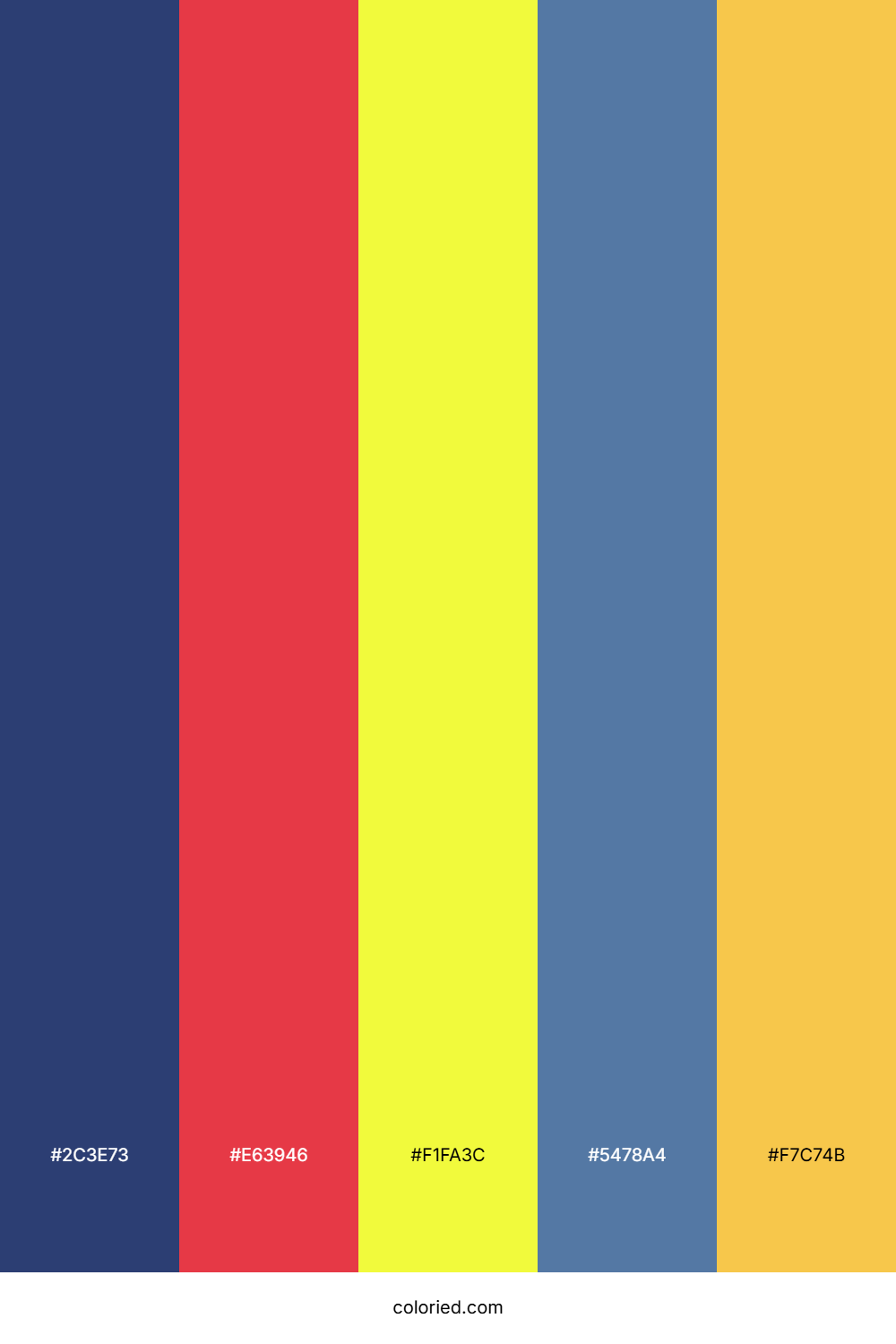Blue, Red and Yellow Color Palette