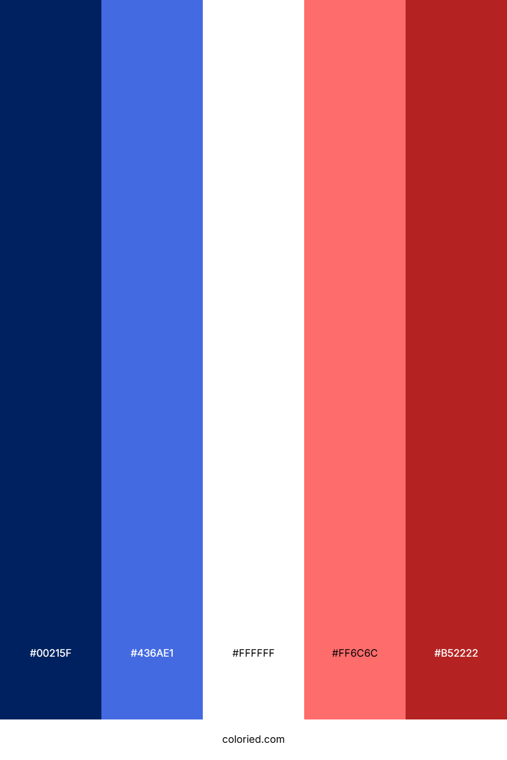Blue, White, Red Gradient Color Palette