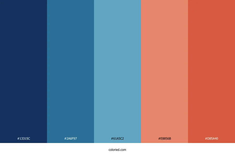 Blue and Coral Color Palette