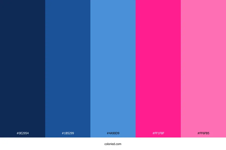 Blue and Hot Pink Color Palette