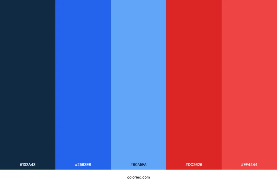 Blue and Red Color Palette