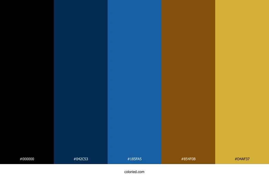 Blue Black and Gold Color Palette