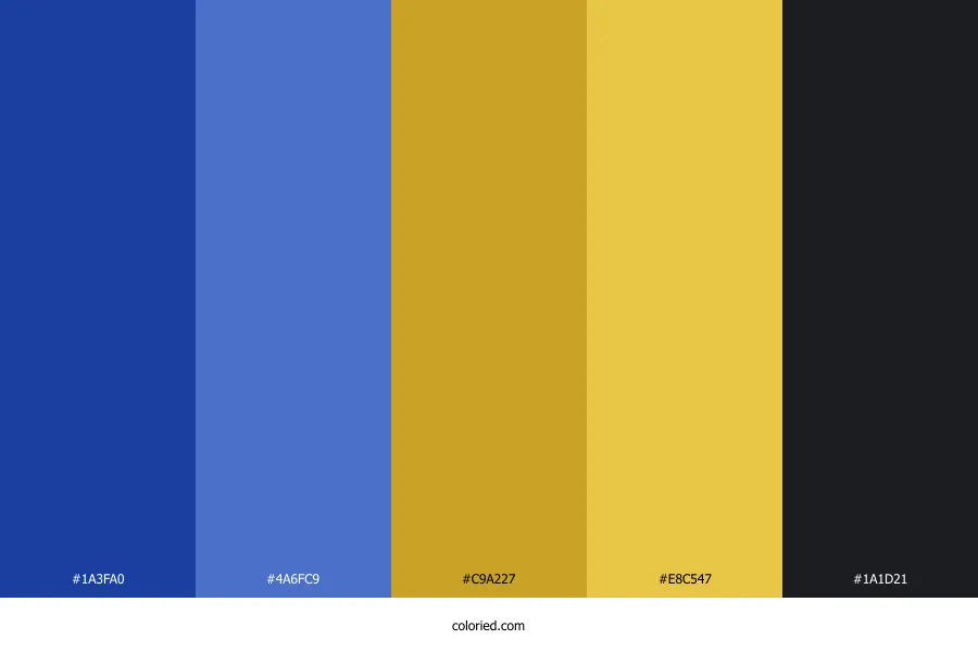 Blue Gold Black Color Palette