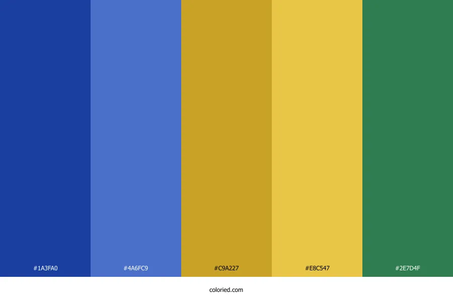 Blue Gold Green Color Palette