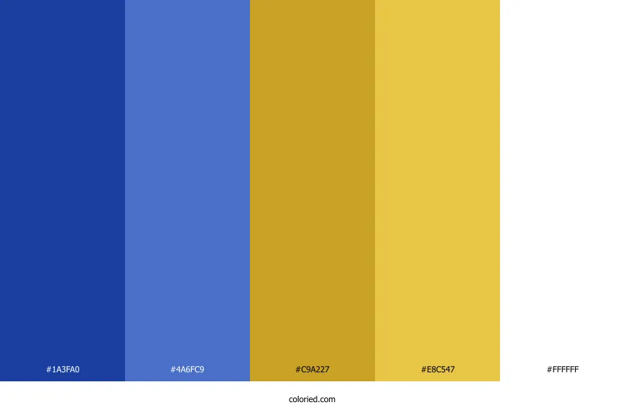 Blue Gold White Color Palette