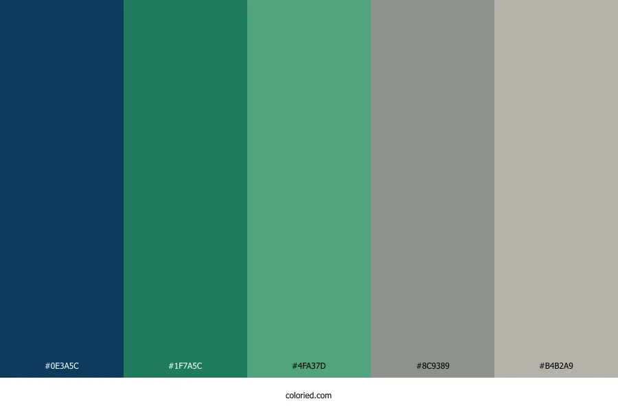 Blue Green and Gray Color Palette