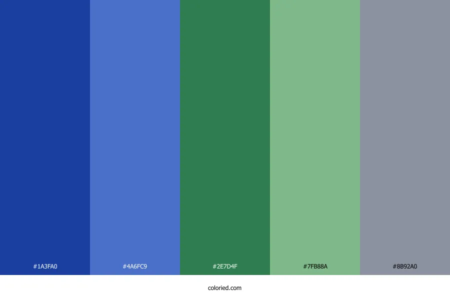 Blue Green and Grey Color Palette