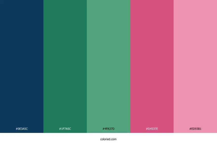 Blue Green and Pink Color Palette