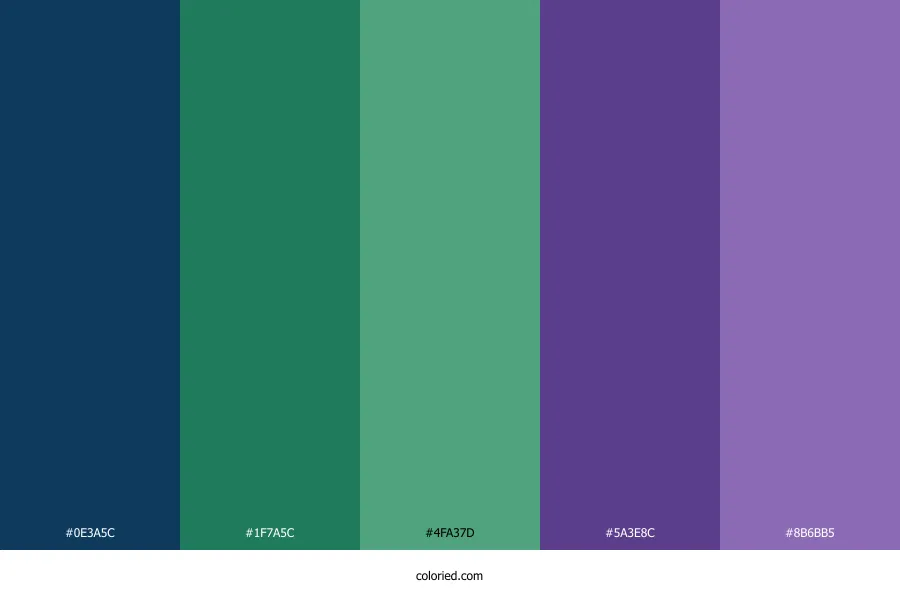 Blue Green and Purple Color Palette