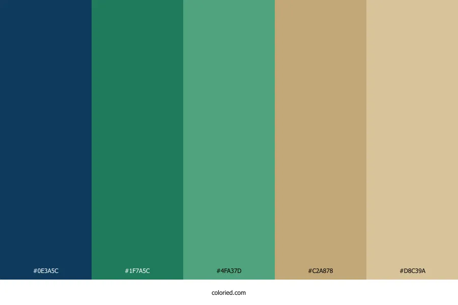 Blue Green and Tan Color Palette