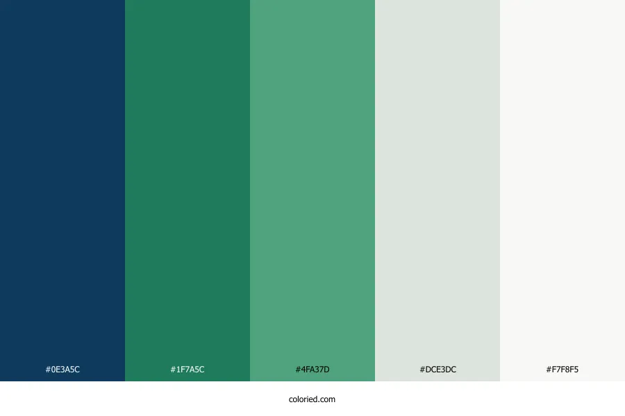 Blue Green and White Color Palette