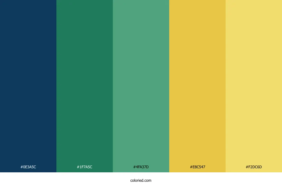 Blue Green and Yellow Color Palette