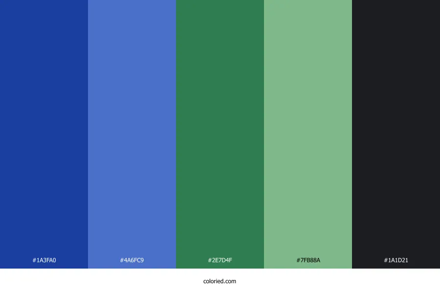 Blue Green Black Color Palette