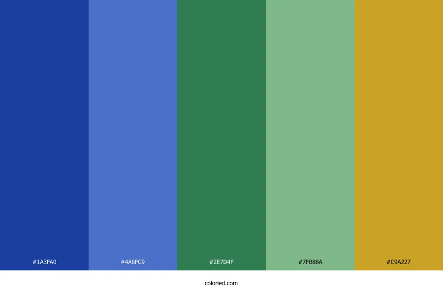 Blue Green Gold Color Palette