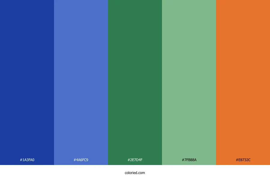 Blue Green Orange Color Palette