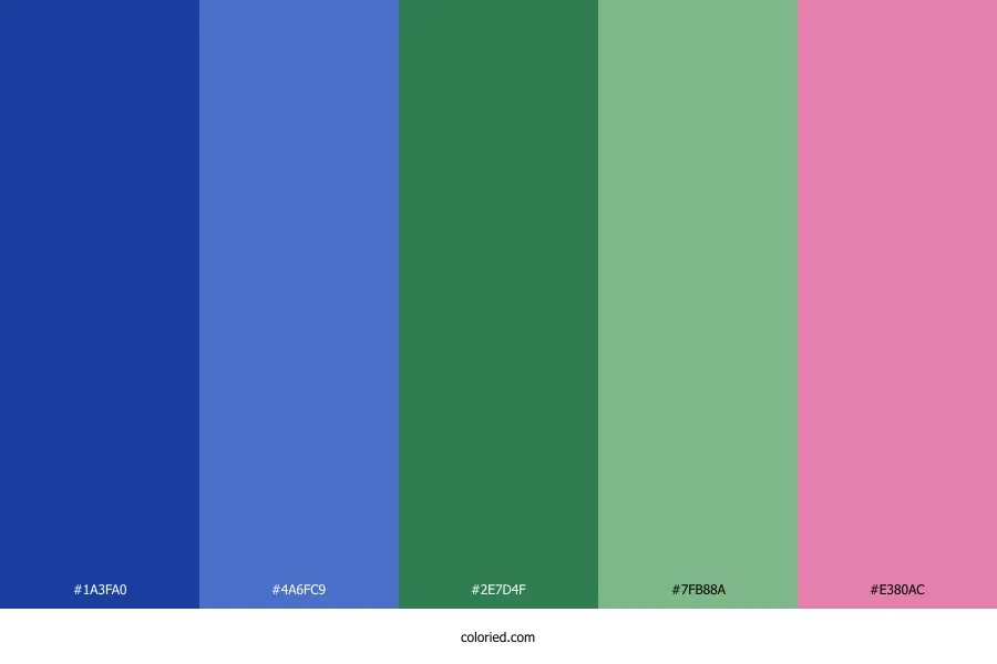 Blue Green Pink Color Palette