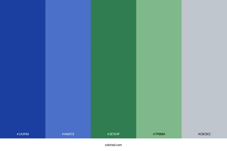 Blue Green Silver Color Palette
