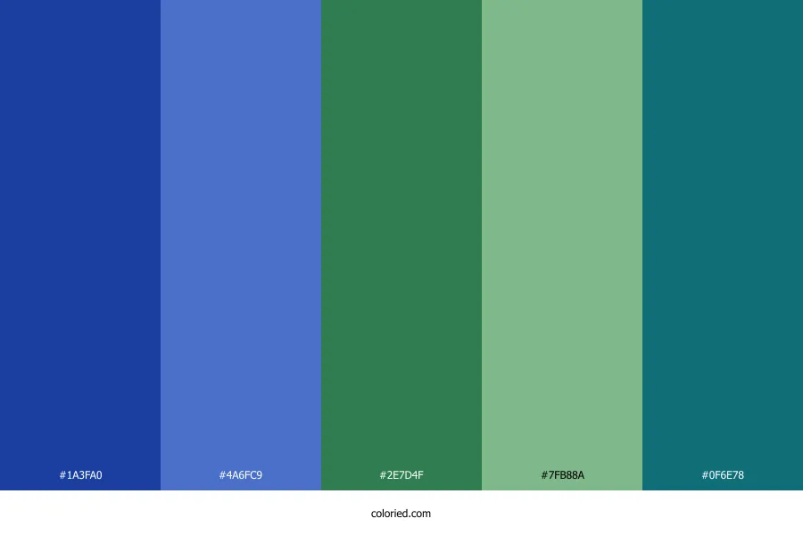 Blue Green Teal Color Palette