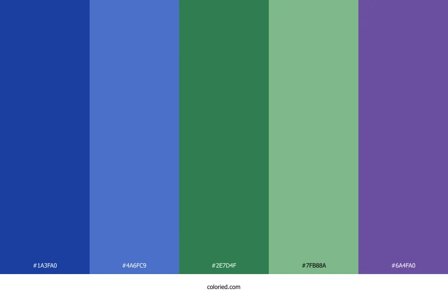 Blue Green Violet Color Palette