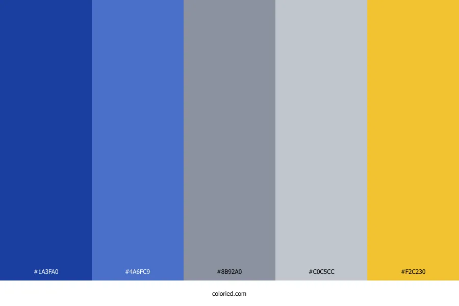 Blue Grey Yellow Color Palette