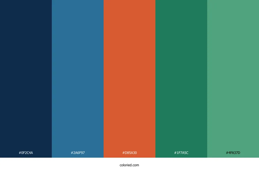 Blue Orange and Green Color Palette