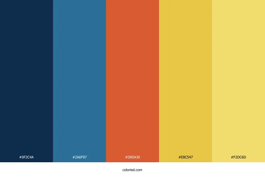 Blue Orange and Yellow Color Palette