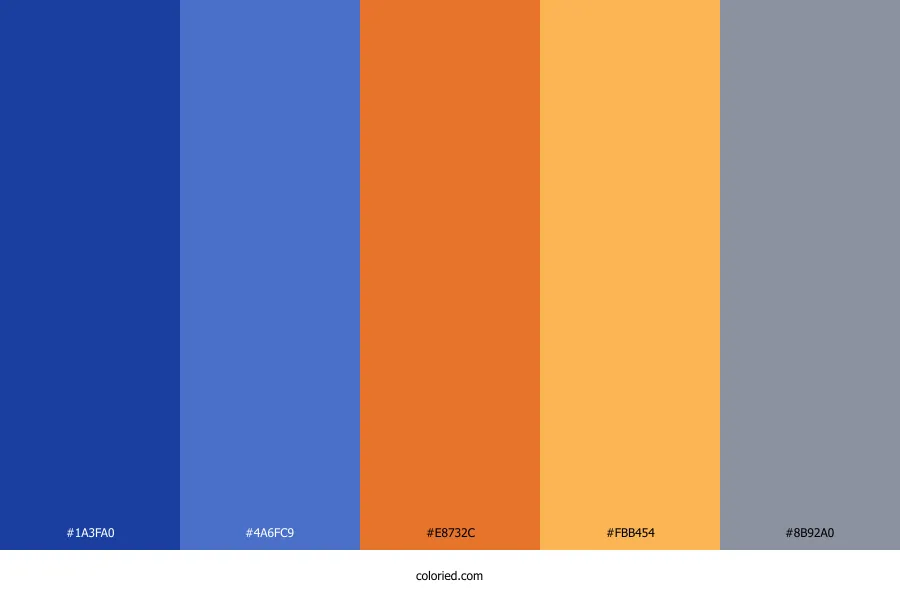 Blue Orange Gray Color Palette