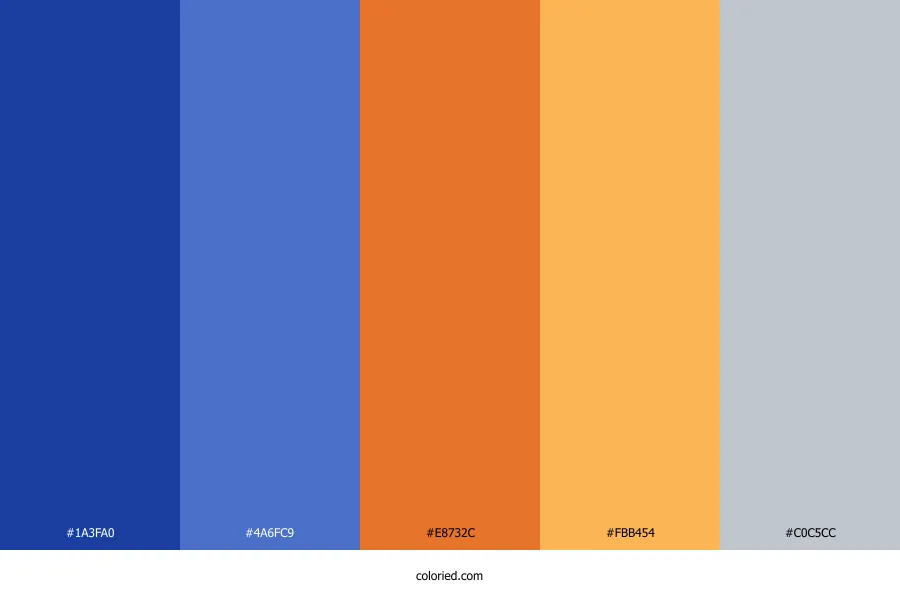 Blue Orange Grey Color Palette