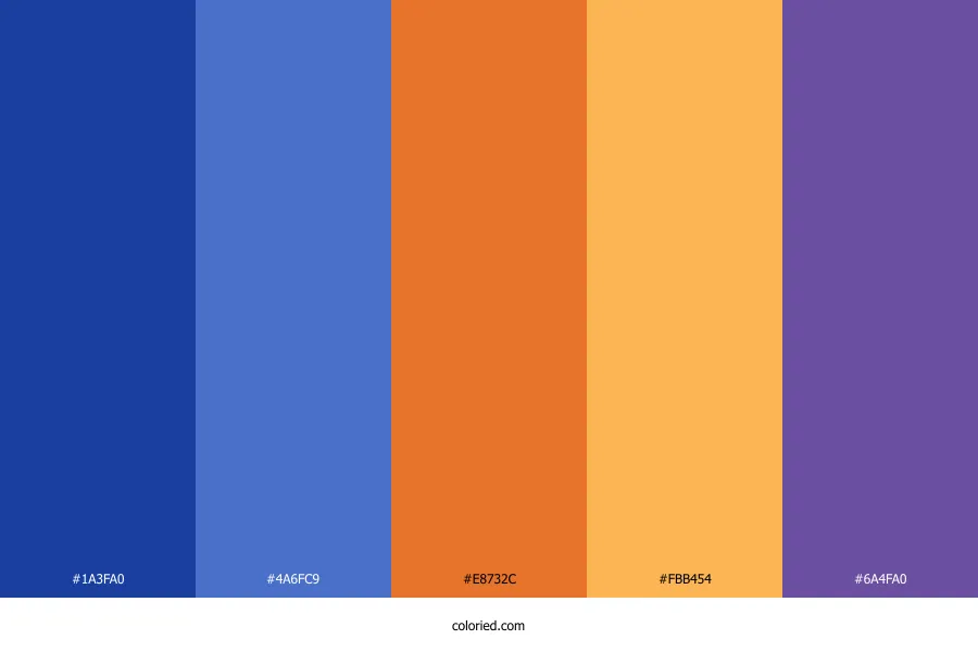 Blue Orange Purple Color Palette