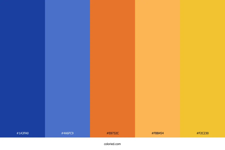 Blue Orange Yellow Color Palette