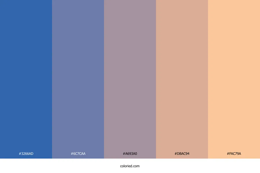 Blue Peach Color Palette