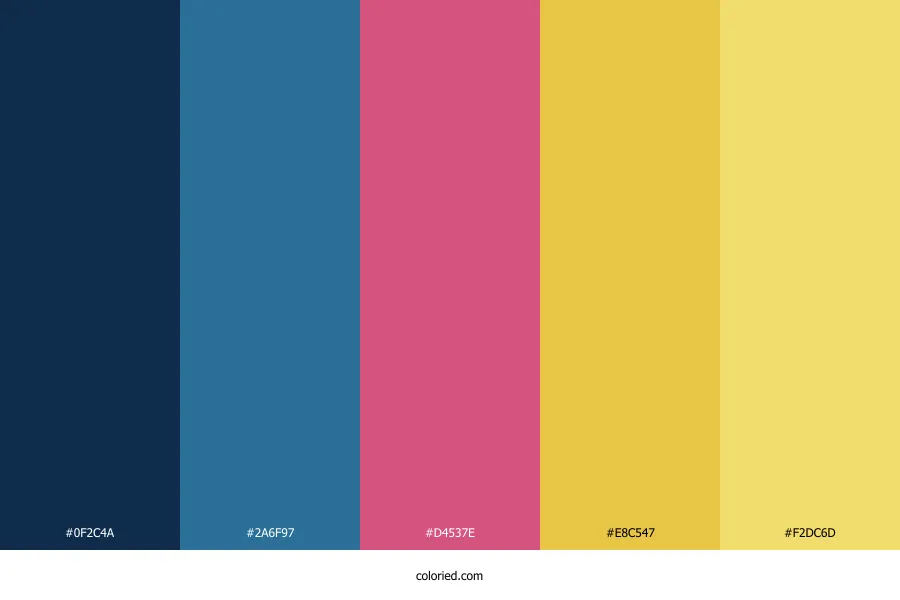 Blue Pink and Yellow Color Palette