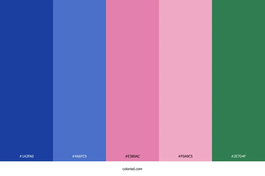 Blue Pink Green Color Palette